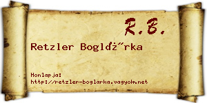 Retzler Boglárka névjegykártya